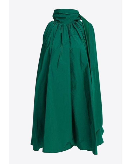 Max Mara Women's Green Beber Taffeta Flared Mini Dress - Main Image