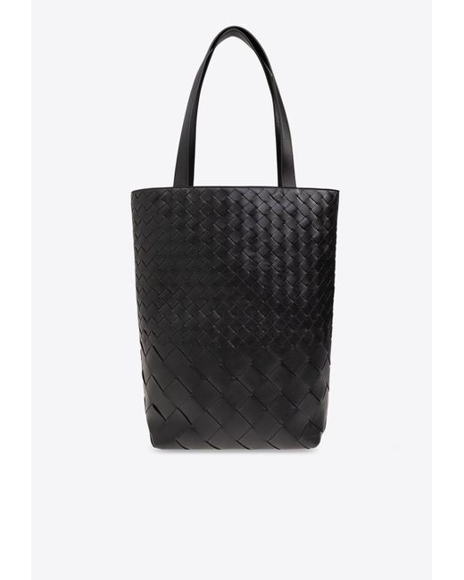 Bottega Veneta Black Intrecciatto Shopper Bag, for men