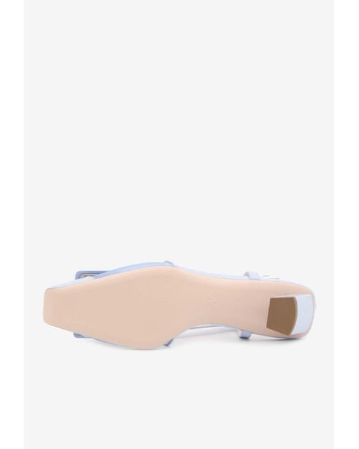 Roger Vivier White Belle Vivier 45 Leather And Mesh Slingback Pumps