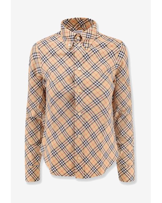 Burberry Natural Vintage Check Long-Sleeved Shirt