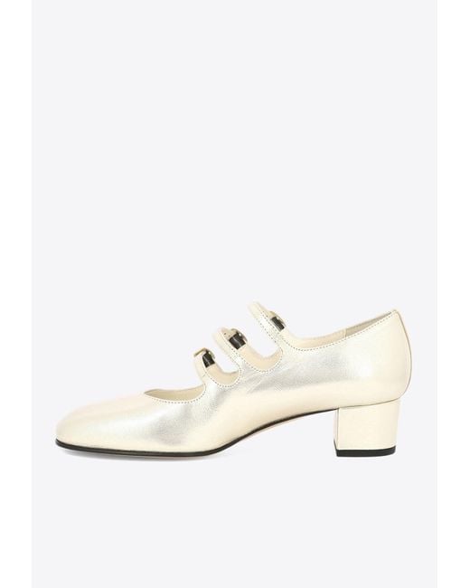 CAREL PARIS White Ariana 45 Kina Mary-Jane Pumps