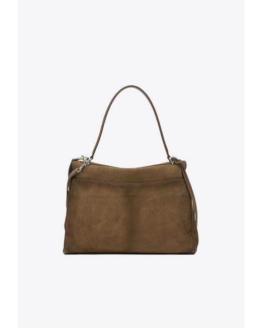 Balenciaga Brown Medium Rodeo Suede Shoulder Bag