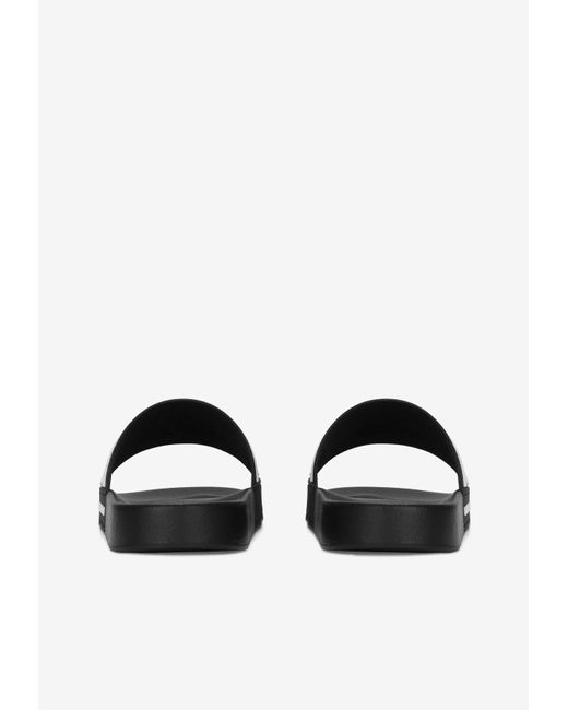 Dolce & Gabbana White Logo Rubber Slides for men