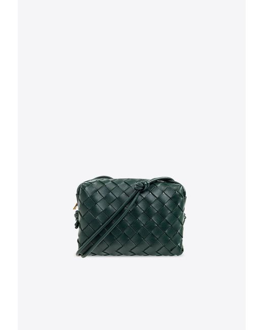 Bottega Veneta Green Mini Loop Intrecciato Leather Shoulder Bag