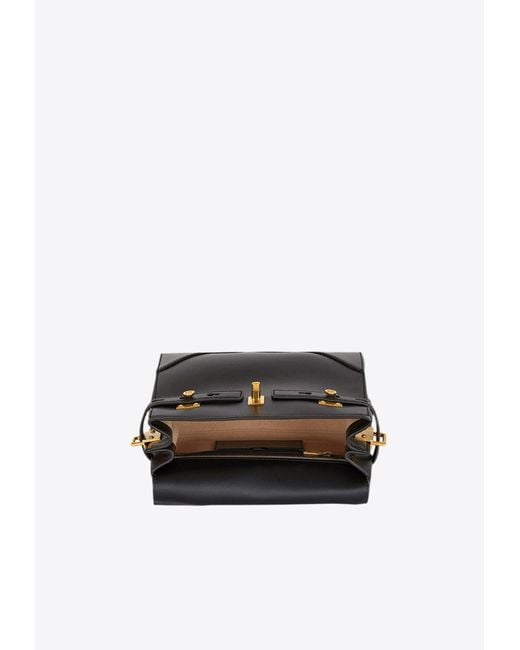 Balmain Black B-Buzz 23 Smooth Leather Top Handle Bag