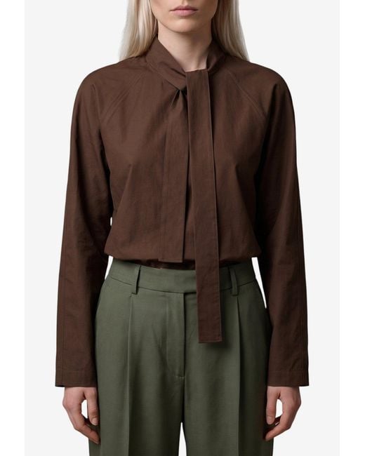 Lemaire Brown Tied Buttoned Blouse