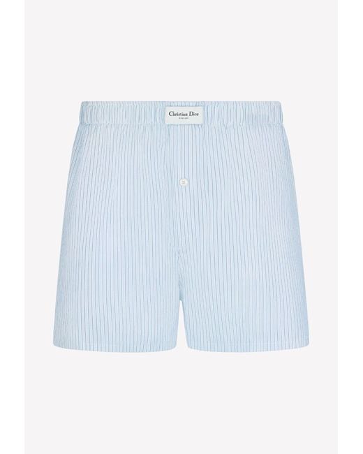 Dior Blue Striped Boxer Shorts for men