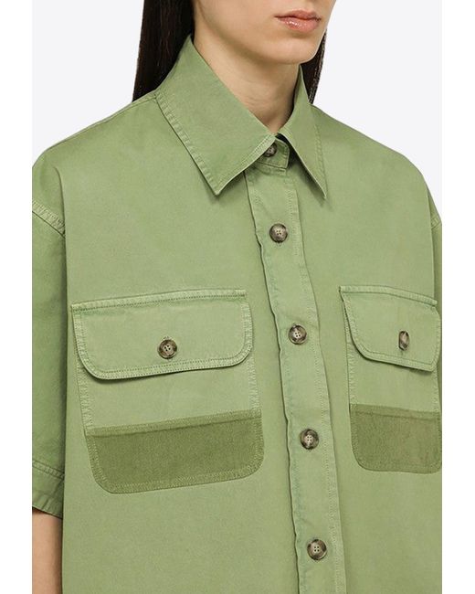 Stella McCartney Green Oversized Utility Shirt