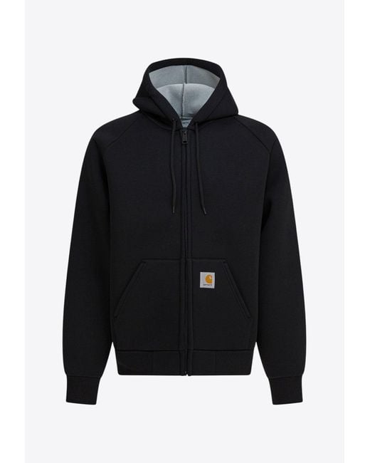 Carhartt Black Car-Lux Zip-Up Hooded Sweatshirt for men