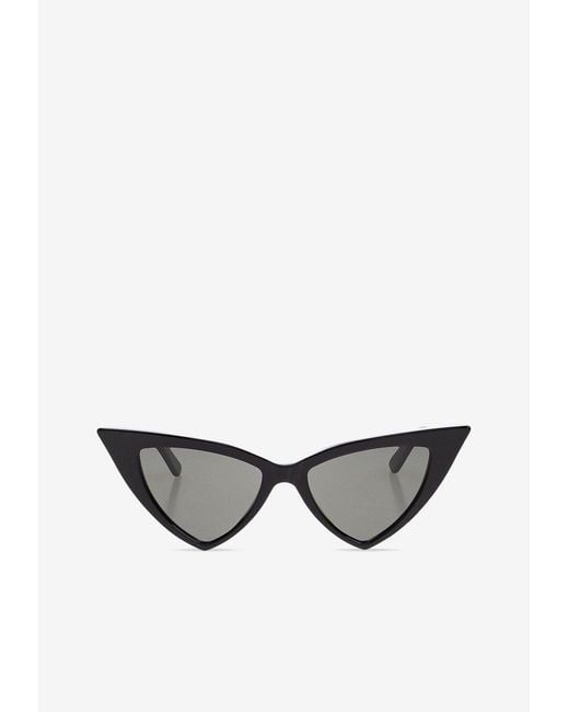McQueen White Sharp Cat-Eye Sunglasses