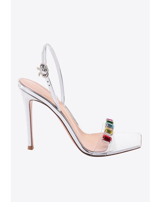 Gianvito Rossi Pink Ribbon Candy 105 Crystal-Embellished Sandals
