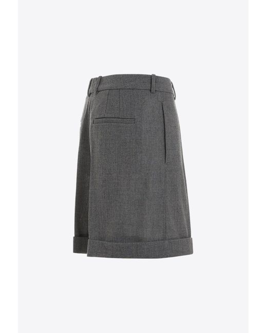 Jil Sander Gray Tailored Wool Knee-Length Shorts