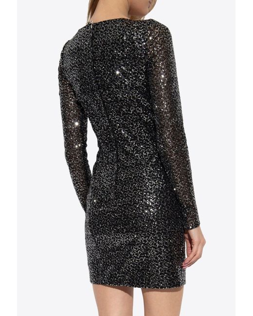 Dolce & Gabbana Black Corset Sequined Mini Dress