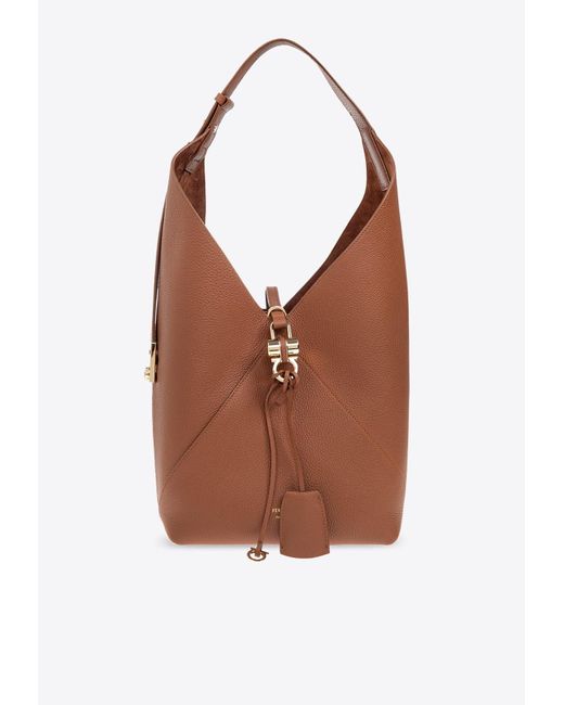 Ferragamo Brown Medium V-Shaped Leather Shoulder Bag