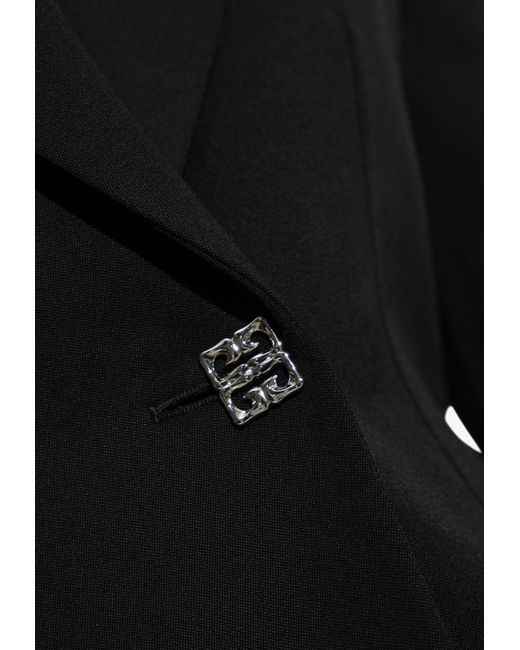 Givenchy Black Wool Single-Breasted Fitted Blazer