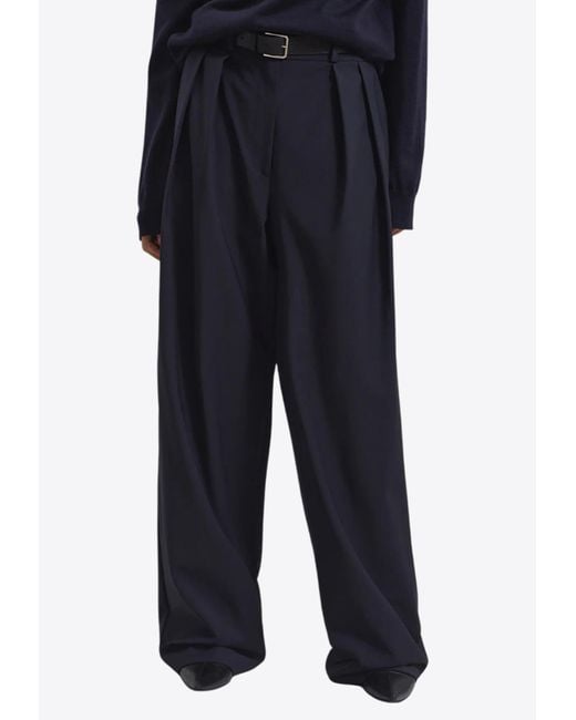 Frankie Shop Blue Ripley Tailored Wide-Leg Pants