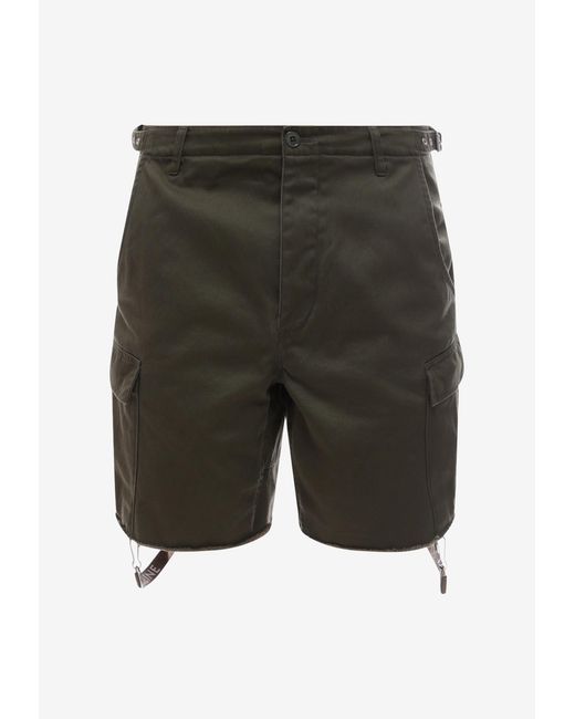 Céline Green Cargo Shorts With Straps for men
