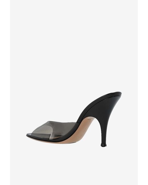 Gianvito Rossi Black Sofia 95 Plexi Mules