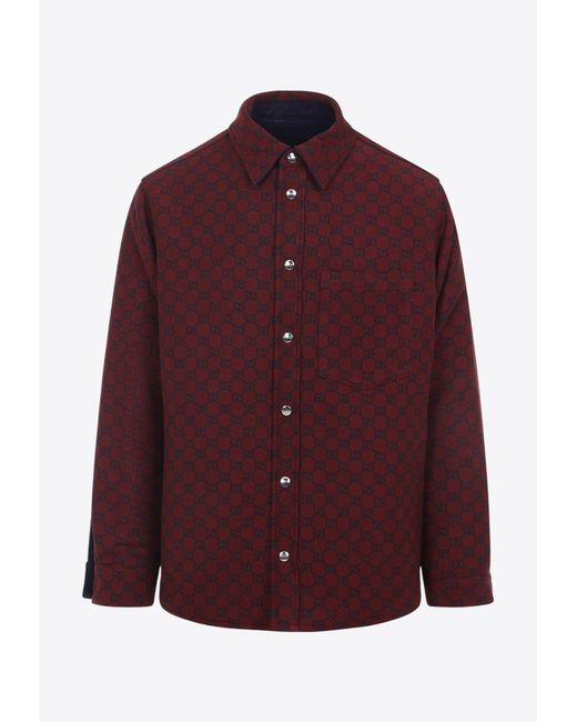 Gucci Blue Reversible Overshirt for men