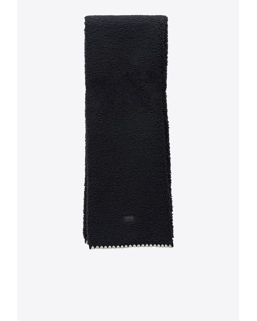 Ugg Black Fluff Scalloped Wool Scarf