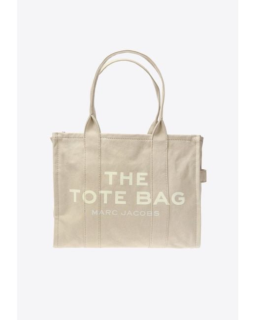 Marc Jacobs Natural The Large Logo Print Tote Bag