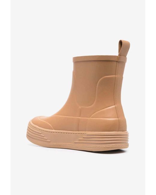 Palm Angels Brown Ankle Rain Boots