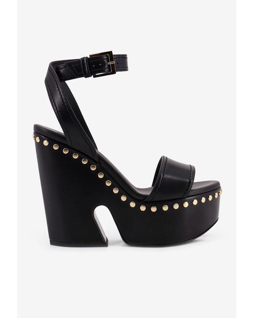 Givenchy Black Clog 95 Leather Platform Sandals