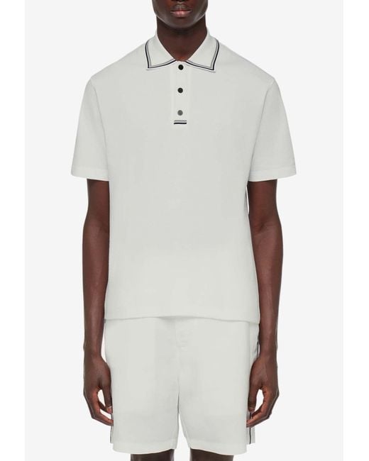 Ferragamo White Short-Sleeved Polo T-Shirt for men