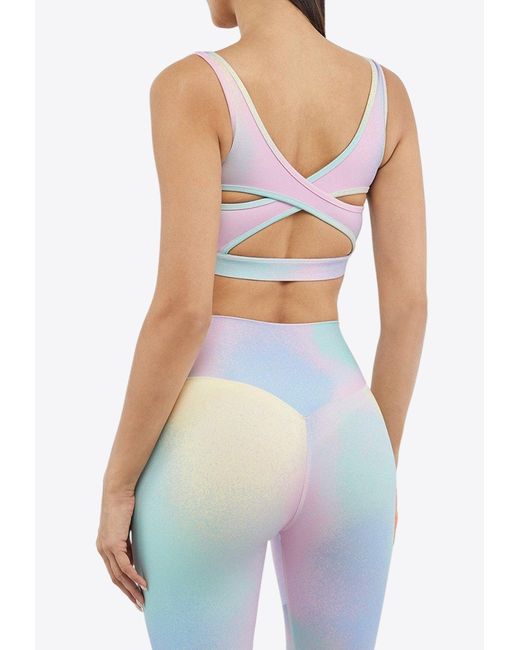THE GIVING MOVEMENT x YOOX Blue Candyfloss Cross Back Sports Bra
