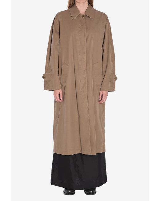 The Row Rocco Cotton And Cashmere Gabardine Coat in Brown | Lyst