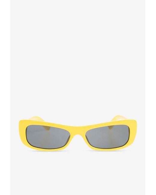 Jacquemus Yellow Capri Rectangular Sunglasses
