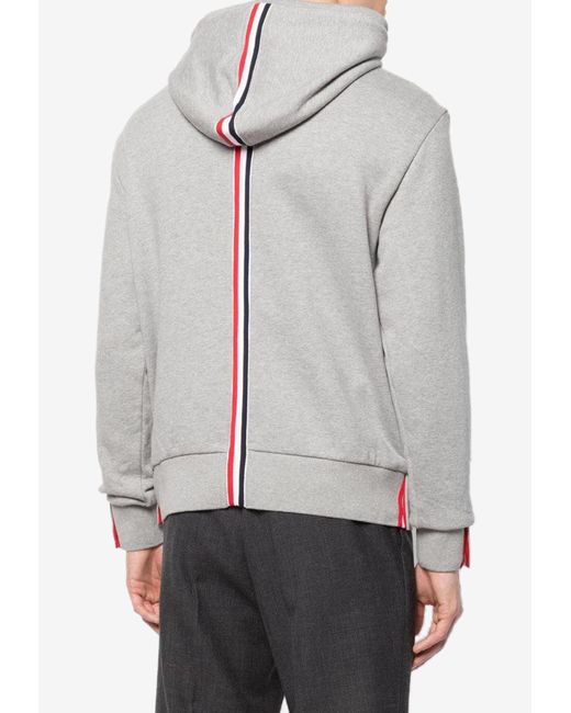 Thom Browne Men's Gray Classic Loopback Hooded Sweatshirt
