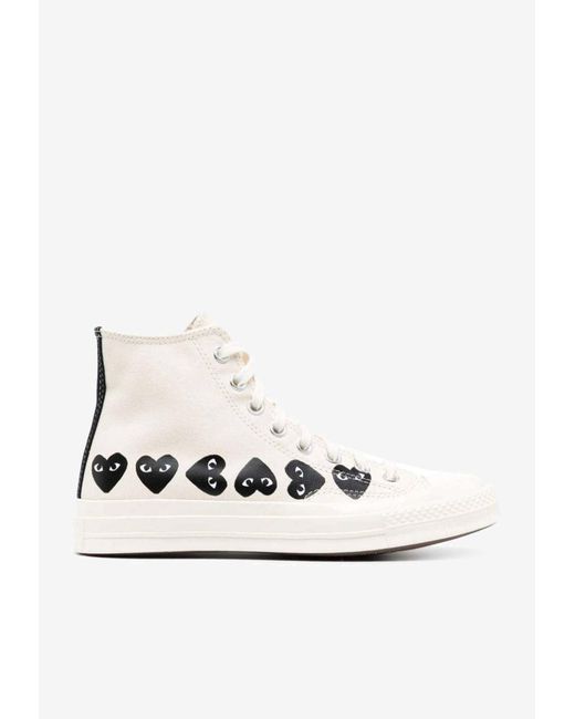 COMME DES GARÇONS PLAY White X Converse Multi Heart High-Top Sneakers