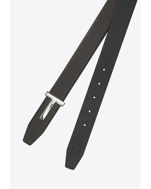 Tom Ford White Reversible T Icon Belt for men