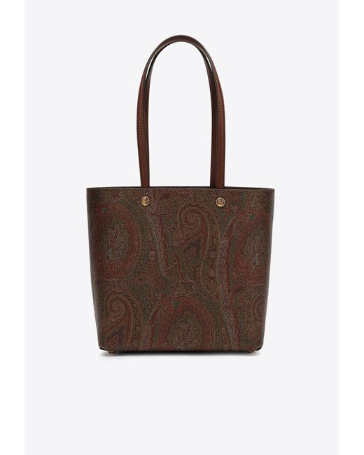 Etro Brown Medium Paisley Jacquard Shoulder Bag