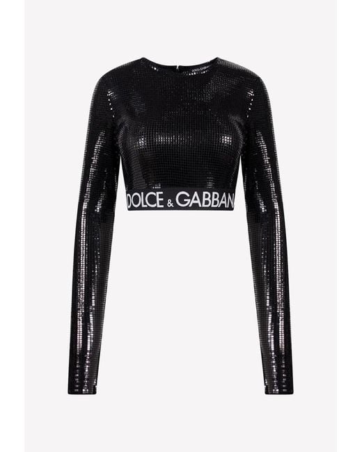 Dolce & Gabbana KIM DOLCE&GABBANA rhinestone-embellished Crop Top - Farfetch
