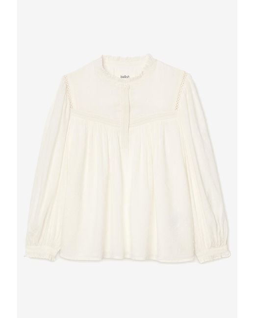 Ba&sh White Pintor Draped Blouse