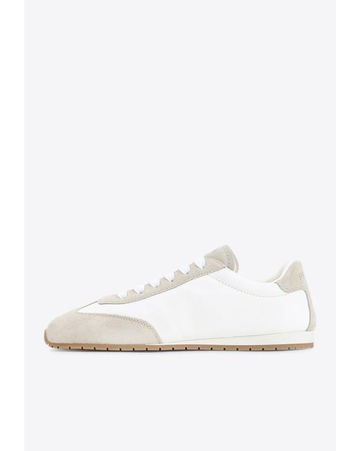 Prada White Suede Low-Top Sneakers