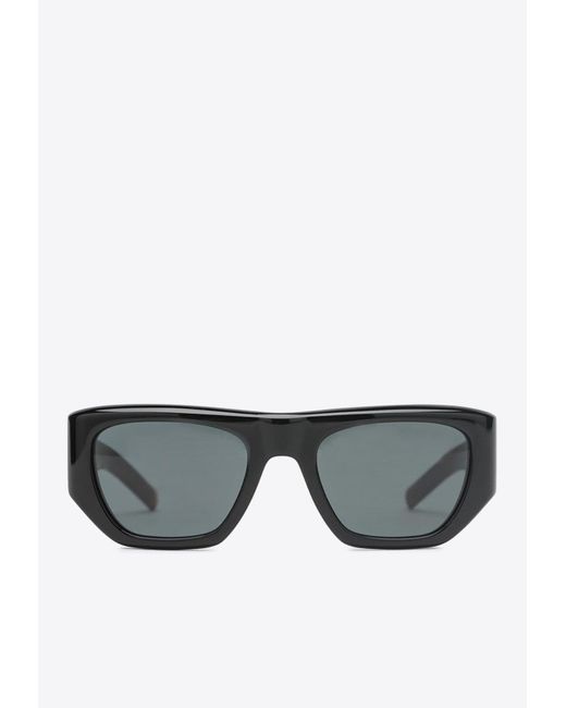 Saint Laurent Gray Logo Square Sunglasses for men