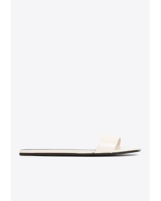 The Row White Chocolate Flat Sandals