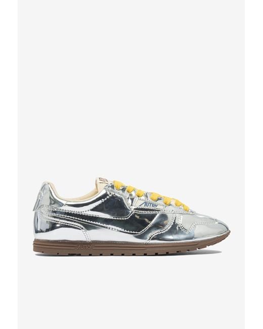 Autry Blue Windspin Metallic Sneakers