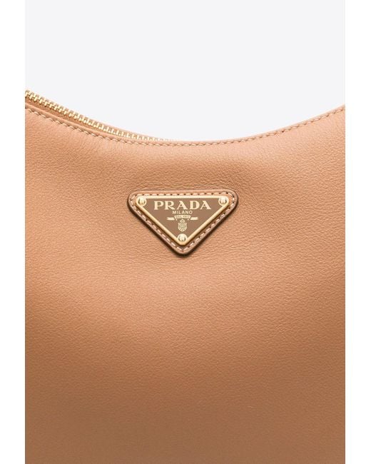 Prada White Medium Aimée Leather Shoulder Bag