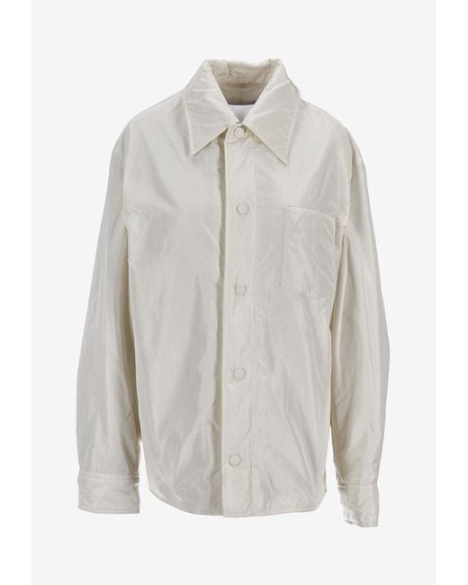 AMI White Embroidered Buttoned Shirt for men