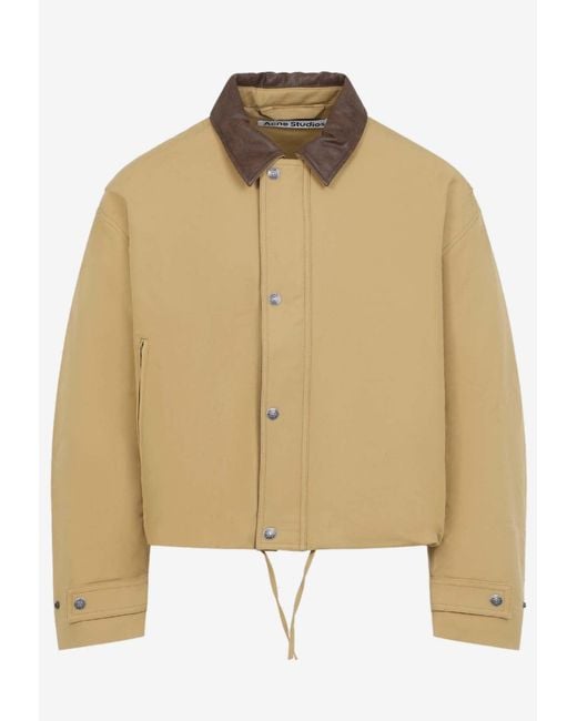 Acne Natural Buttoned Bomber Jacket for men