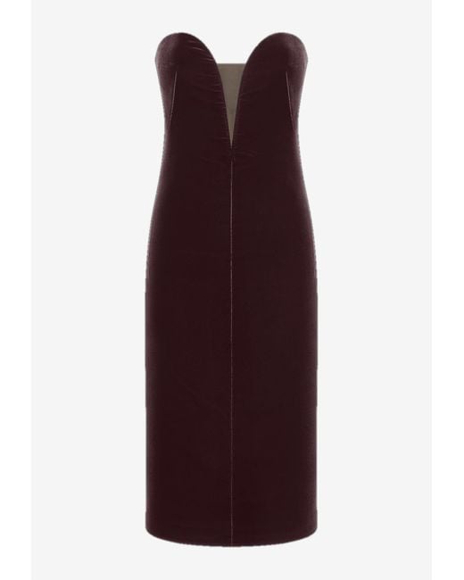 Tom Ford Black Strapless Velvet Cocktail Dress