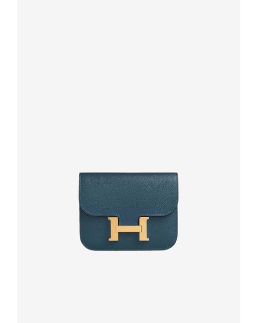Hermès Blue Constance Slim Wallet