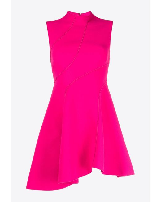 Acler Pink Rowe Asymmetric Mini Dress