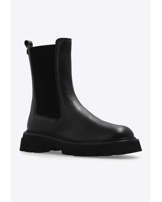 Ferragamo Oderico Double Gancini Chelsea Boots in Black Lyst UK