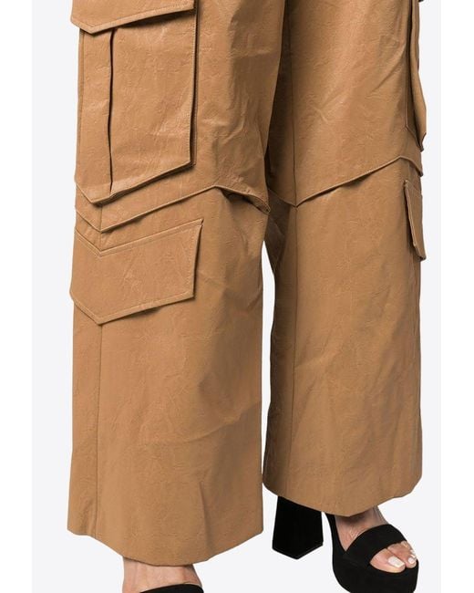 MSGM Natural Straight-Leg Cargo Pants