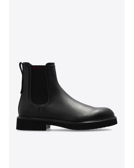 Ferragamo Black Chelsea Boots Cezanne for men